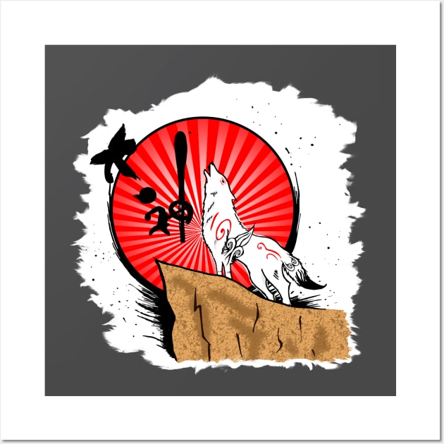 Okami Wolf Wall Art by dankdesigns